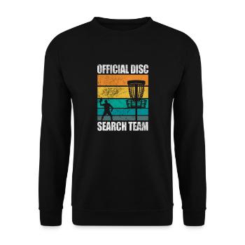 Official Disc Search Team Disc Throwing Folf - Unisex Pullover - Schwarz - Vorne - Alina (178cm) & Michal (187cm)