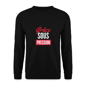 t shirt GRACE SOUS PRESSION - Sweat-shirt Unisexe - noir - Devant - Alina (178cm) & Michal (187cm)