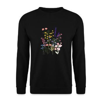 Summer meadow - Unisex Sweatshirt - black - Front - Alina (178cm) & Michal (187cm)
