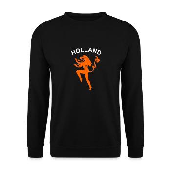 Holländische Löwin - Unisex Pullover - Schwarz - Vorne - Alina (178cm) & Michal (187cm)