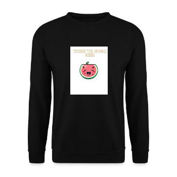 Kawaii watermelon - Unisex Sweatshirt - black - Front - Alina (178cm) & Michal (187cm)