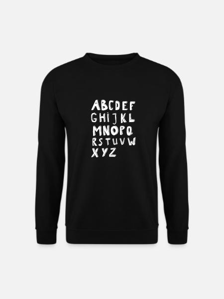 Alphabet Druckbuchstaben - Unisex Pullover - Schwarz
