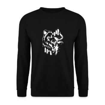 2 Face on Wallstreet - Unisex Pullover - Schwarz - Vorne - Alina (178cm) & Michal (187cm)