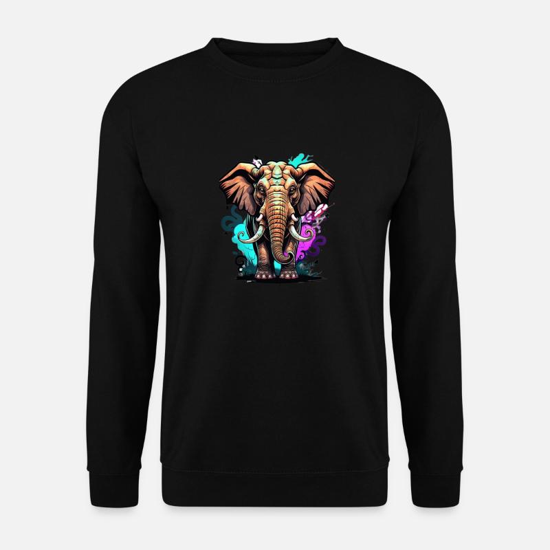 Graffiti éléphant - Sweat-shirt Unisexe - noir