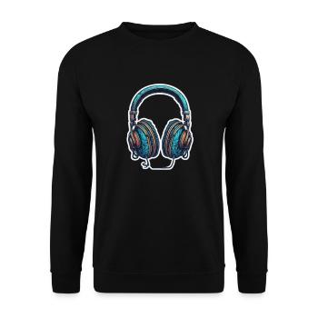 Headphones - Music - Unisex Sweatshirt - black - Front - Alina (178cm) & Michal (187cm)