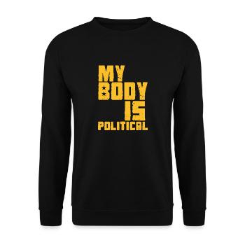 MEIN KÖRPER IST POLITISCH - Unisex Pullover - Schwarz - Vorne - Alina (178cm) & Michal (187cm)