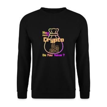WIE VIEL KRYPTO HABEN SIE? - Unisex Pullover - Schwarz - Vorne - Alina (178cm) & Michal (187cm)