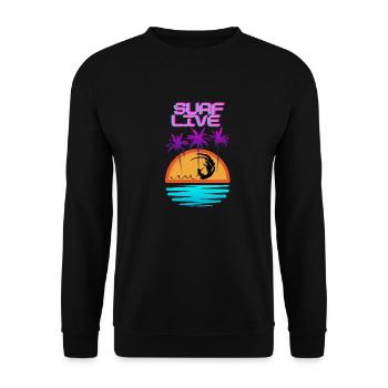 Surf Live - Unisex Sweatshirt - black - Front - Alina (178cm) & Michal (187cm)
