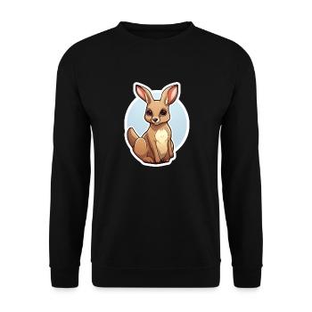 Kangaroo Kawaii - Unisex Sweatshirt - black - Front - Alina (178cm) & Michal (187cm)
