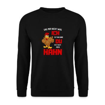 SAG MIR NICHT WAS ICH ZU TUN HABE - Unisex Pullover - Schwarz - Vorne - Alina (178cm) & Michal (187cm)