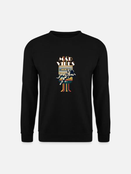 Cool Retro Vibes Astronaut - Unisex Sweatshirt - black