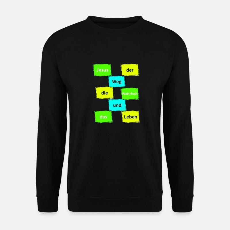 Jesus der weg bunt - Unisex Pullover - Schwarz