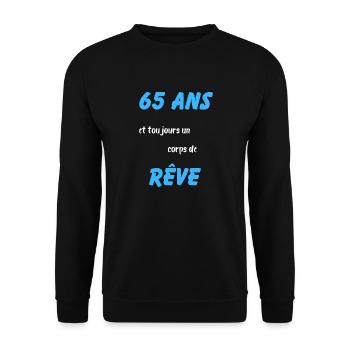 65 ans et toujours un corps de rêve - Sweat-shirt Unisexe - noir - Devant - Alina (178cm) & Michal (187cm)