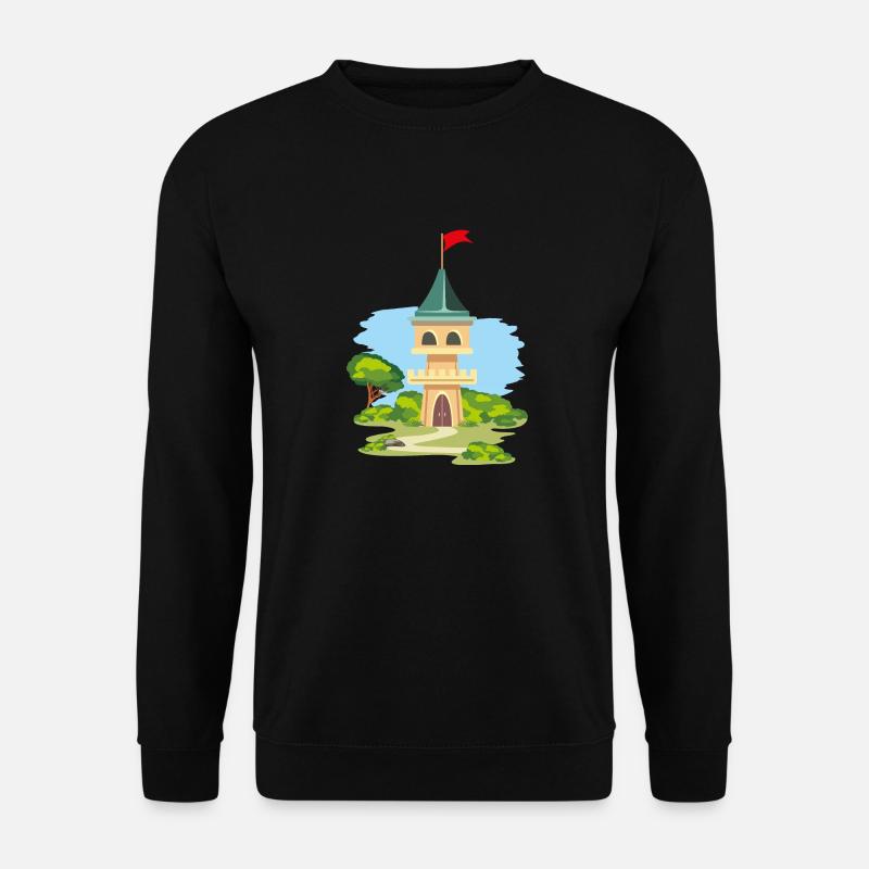 Karikaturhaftes Schloss - Unisex Pullover - Schwarz