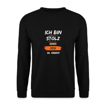 Stolz auf meinen Ossi - Unisex Pullover - Schwarz - Vorne - Alina (178cm) & Michal (187cm)