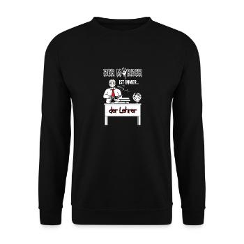Der Mörder ist immer der Lehrer - Unisex Pullover - Schwarz - Vorne - Alina (178cm) & Michal (187cm)