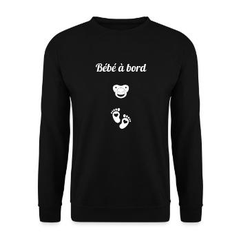 Bébé à bord - Sweat-shirt Unisexe - noir - Devant - Alina (178cm) & Michal (187cm)