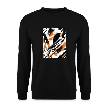 Modernes Pinseldesign - Unisex Pullover - Schwarz - Vorne - Alina (178cm) & Michal (187cm)
