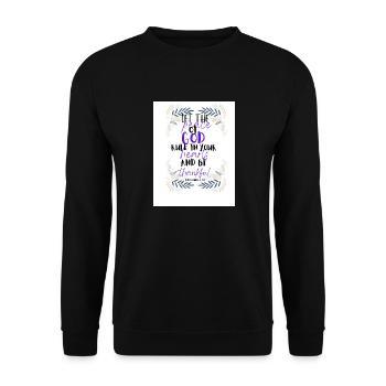 thankful - Unisex Pullover - Schwarz - Vorne - Alina (178cm) & Michal (187cm)
