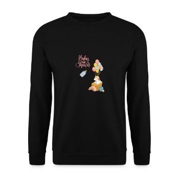 Babyshower 2 - rosa - Unisex Pullover - Schwarz - Vorne - Alina (178cm) & Michal (187cm)