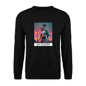 Keine Änderung - Unisex Pullover - Schwarz - Vorne - Alina (178cm) & Michal (187cm)