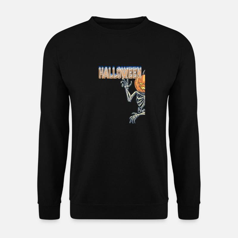 Spooky Pumpkin Skeleton - Unisex Pullover - Schwarz