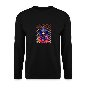 Chibi Brew & Booo! Adorable Witch Tee! - Unisex Sweatshirt - black - Front - Alina (178cm) & Michal (187cm)