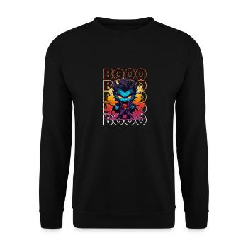 Chibi Fang & Booo! Niedliches Vampir-T-Shirt! - Unisex Pullover - Schwarz - Vorne - Alina (178cm) & Michal (187cm)