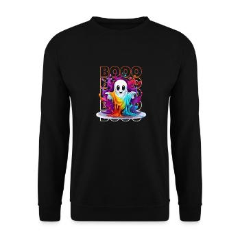 Chibi Float & Booo! Whimsical Wisp Tee! - Unisex Sweatshirt - black - Front - Alina (178cm) & Michal (187cm)