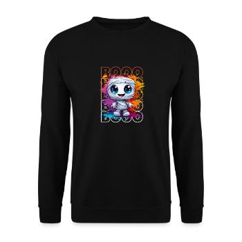 Chibi Unravel & Booo! Playful Pharaoh Tee! - Unisex Sweatshirt - black - Front - Alina (178cm) & Michal (187cm)