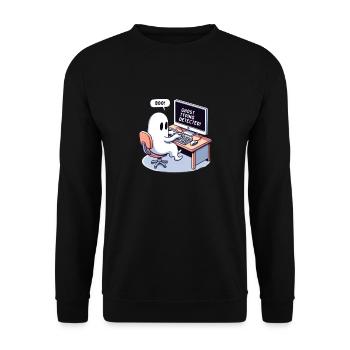 GHOST TYPING DETECTED! -Boo! - Unisex Sweatshirt - black - Front - Alina (178cm) & Michal (187cm)