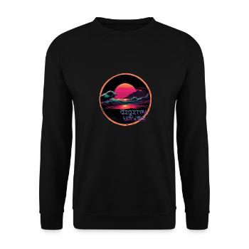 Digital Waves - Unisex Pullover - Schwarz - Vorne - Alina (178cm) & Michal (187cm)