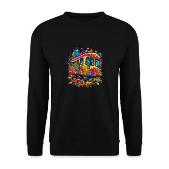 Pop Art Doodle Trai - Vibrant Caricature - Unisex Sweatshirt - black - Front - Alina (178cm) & Michal (187cm)