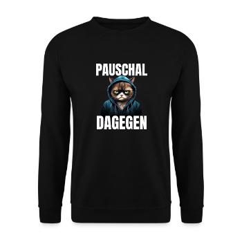 pauschal dagegen - Unisex Pullover - Schwarz - Vorne - Alina (178cm) & Michal (187cm)
