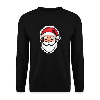 Père Noël 8 bits / Joyeux Noël / Pixel Art - Sweat-shirt Unisexe - noir - Devant - Alina (178cm) & Michal (187cm)