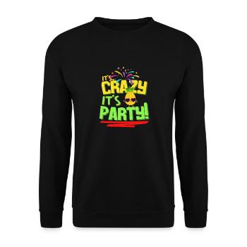 Wrapper - Es ist verrückt, es ist Party-Ananas - Unisex Pullover - Schwarz - Vorne - Alina (178cm) & Michal (187cm)