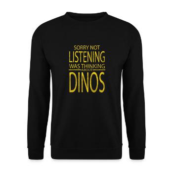 dinosaur dinosaurs dinosaur moon beard beards - Unisex Pullover - Schwarz - Vorne - Alina (178cm) & Michal (187cm)