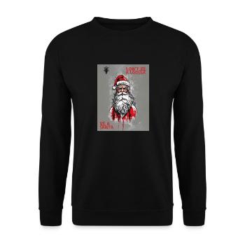 Seien Sie kein Verlierer. Sei ein Weihnachtsmann - Unisex Pullover - Schwarz - Vorne - Alina (178cm) & Michal (187cm)