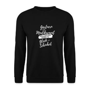 Gärtnern ist das beste Medikament - Garten-Design - Unisex Pullover - Schwarz - Vorne - Alina (178cm) & Michal (187cm)