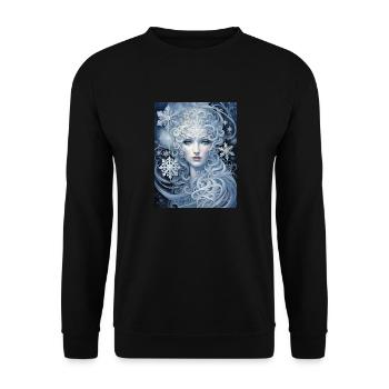 Sternenklar ist des Winters Frau - Unisex Pullover - Schwarz - Vorne - Alina (178cm) & Michal (187cm)