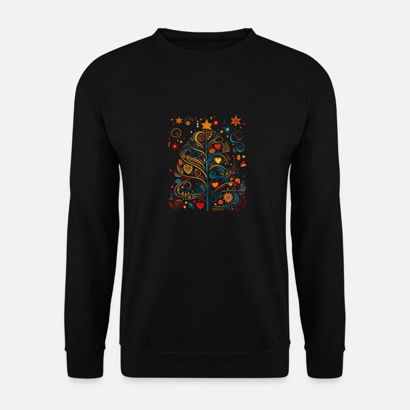 Saisonale Pracht! Lebendiger Pop-Art-Weihnachtsbaum - Unisex Pullover - Schwarz