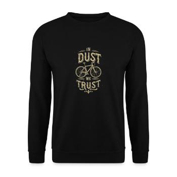Gravelbike-Liebhaber entwerfen ''In Dust we Trust'' - Unisex Pullover - Schwarz - Vorne - Alina (178cm) & Michal (187cm)