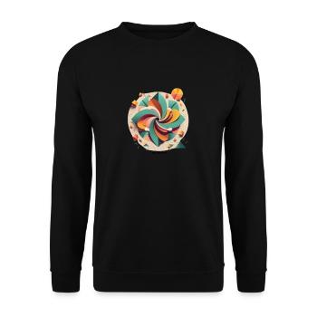 Blumen Karussell - Unisex Pullover - Schwarz - Vorne - Alina (178cm) & Michal (187cm)