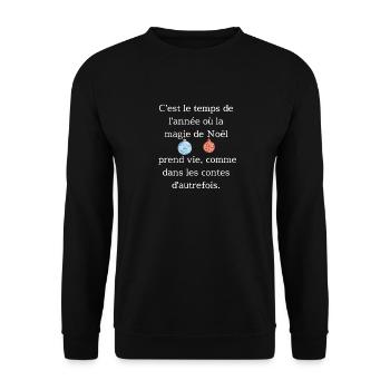 La magie de Noël prend vie comme dans les contes - Sweat-shirt Unisexe - noir - Devant - Alina (178cm) & Michal (187cm)