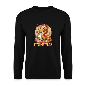 Year Of The Dragon Happy Chinese New Year 2024 - Unisex Pullover - Schwarz - Vorne - Alina (178cm) & Michal (187cm)