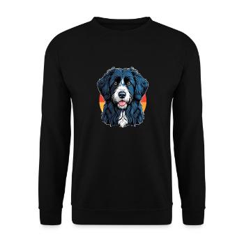 Portugiesischer Schäferhund - Unisex Pullover - Schwarz - Vorne - Alina (178cm) & Michal (187cm)