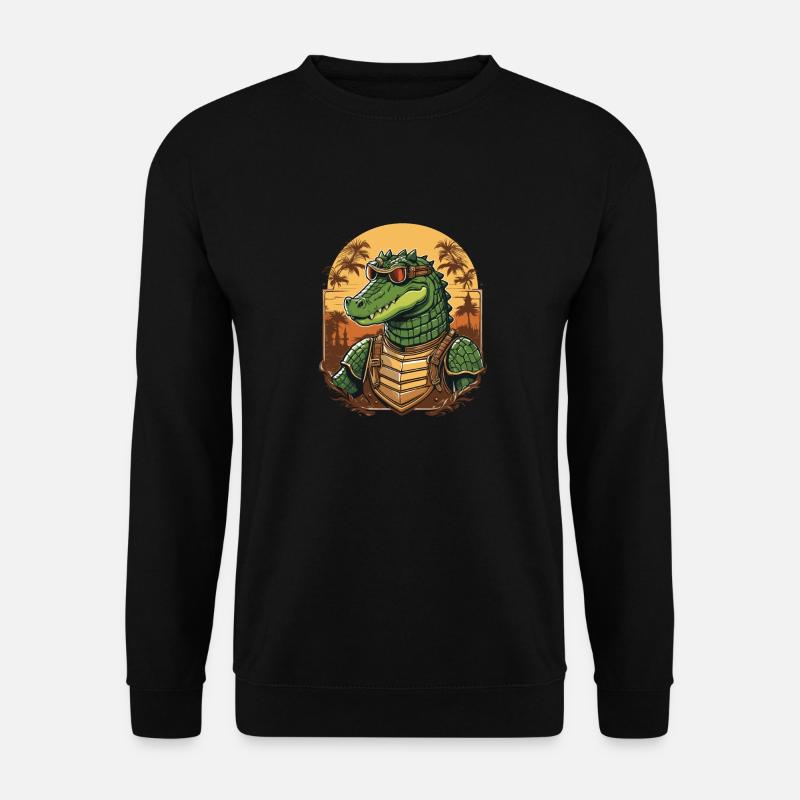 Krokodil - Unisex Pullover - Schwarz