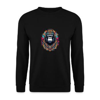Gorilla - Unisex Sweatshirt - black - Front - Alina (178cm) & Michal (187cm)