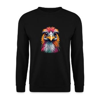 Autruche - Sweat-shirt Unisexe - noir - Devant - Alina (178cm) & Michal (187cm)
