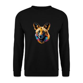 African wild dog - Unisex Sweatshirt - black - Front - Alina (178cm) & Michal (187cm)